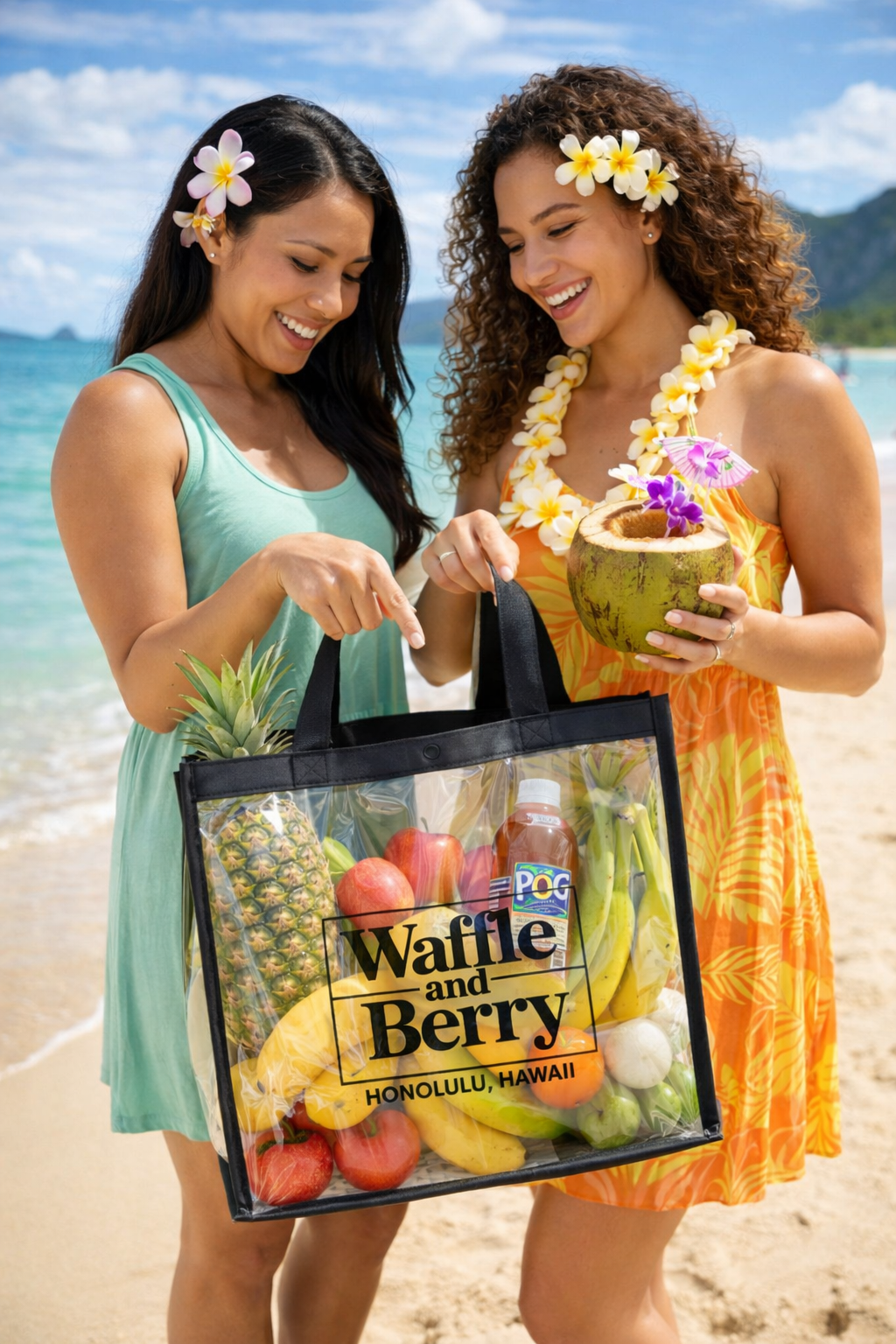Clear Stadium Tote — Waffle and Berry Honolulu Logo Beach & Game Day Clear Bag
