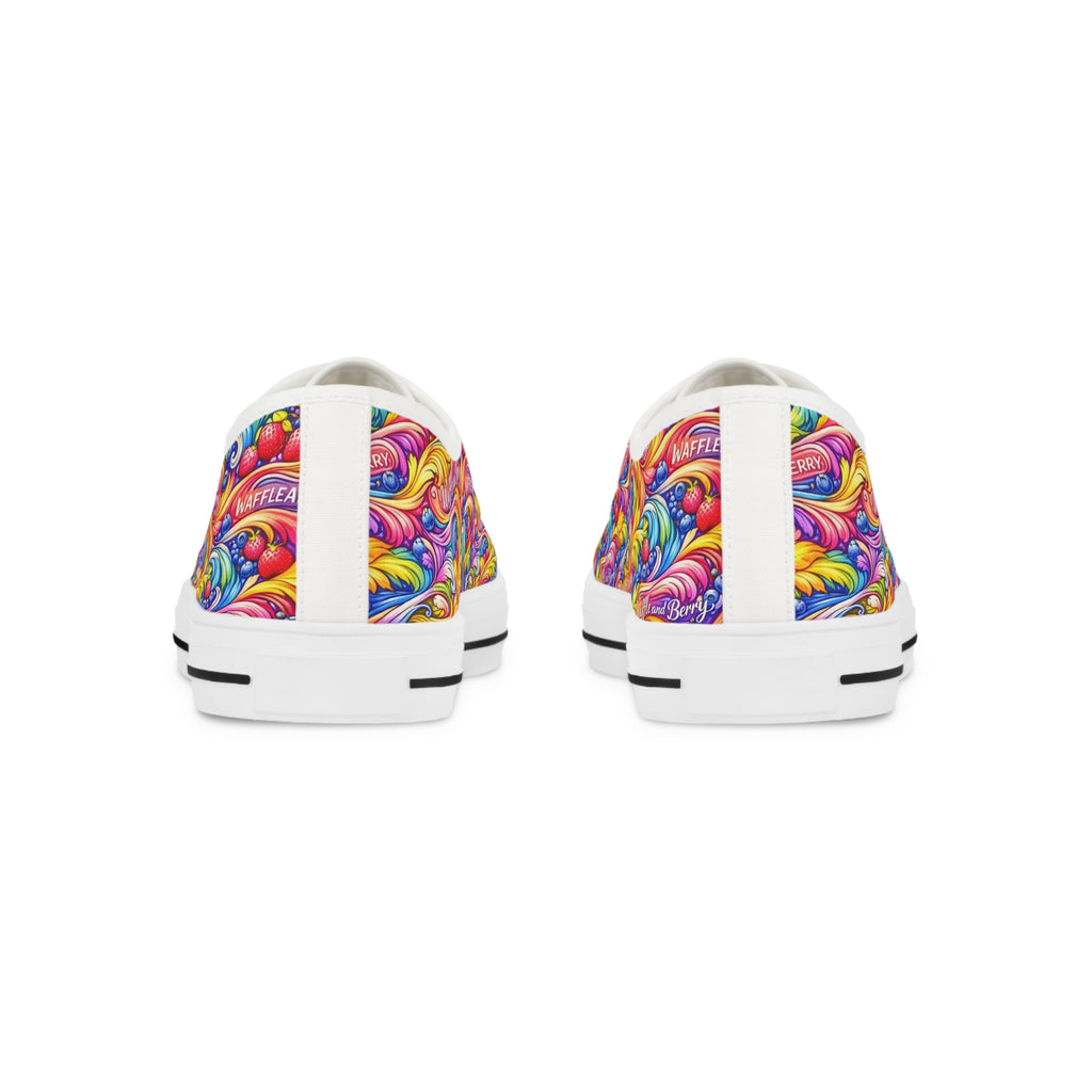 Men's Low Top Sneakers — Colorful Psychedelic Swirl Pattern