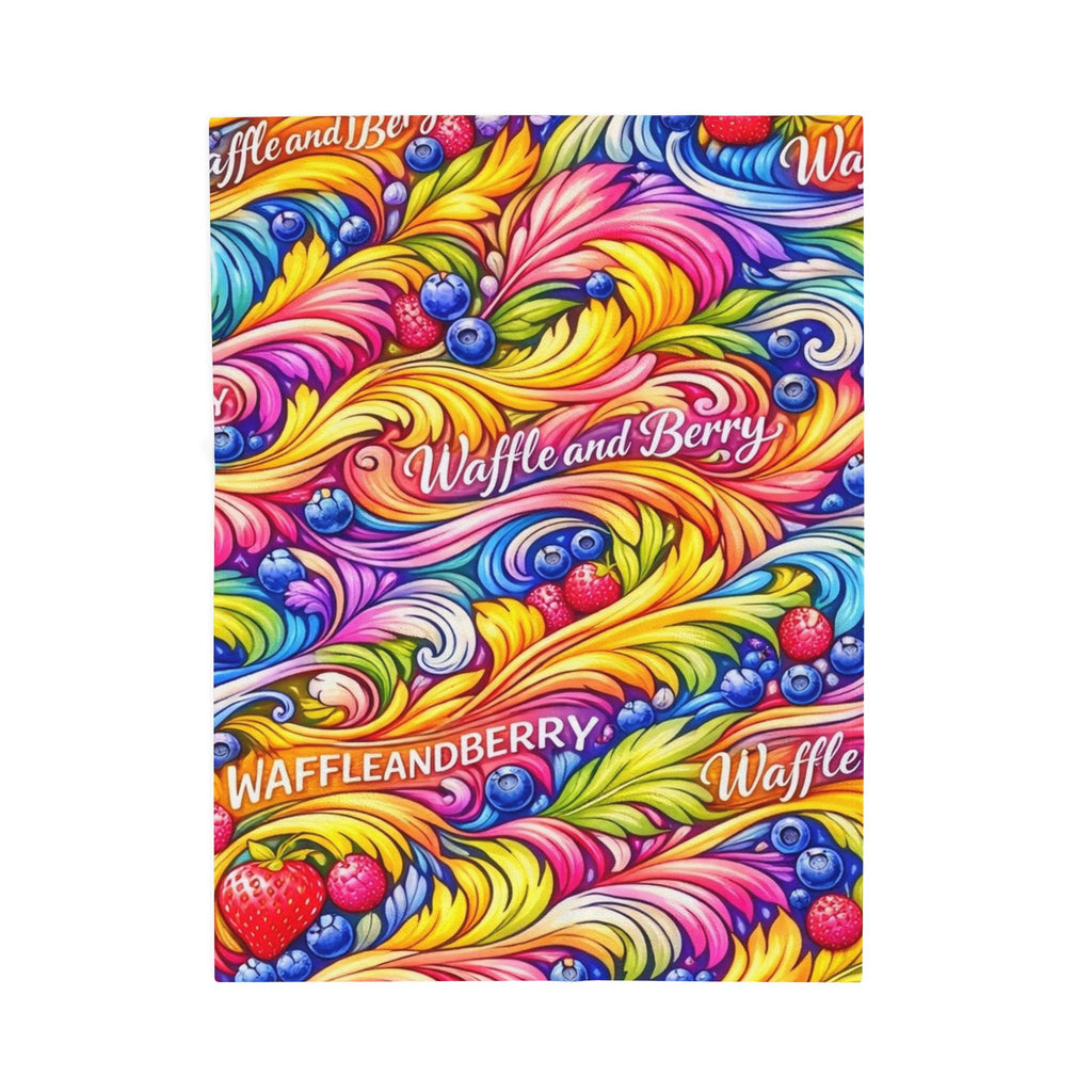 Splash Plush Blanket - 'Waffle and Berry' Tropical Floral Cozy Throw