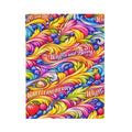 Splash Plush Blanket - 'Waffle and Berry' Tropical Floral Cozy Throw