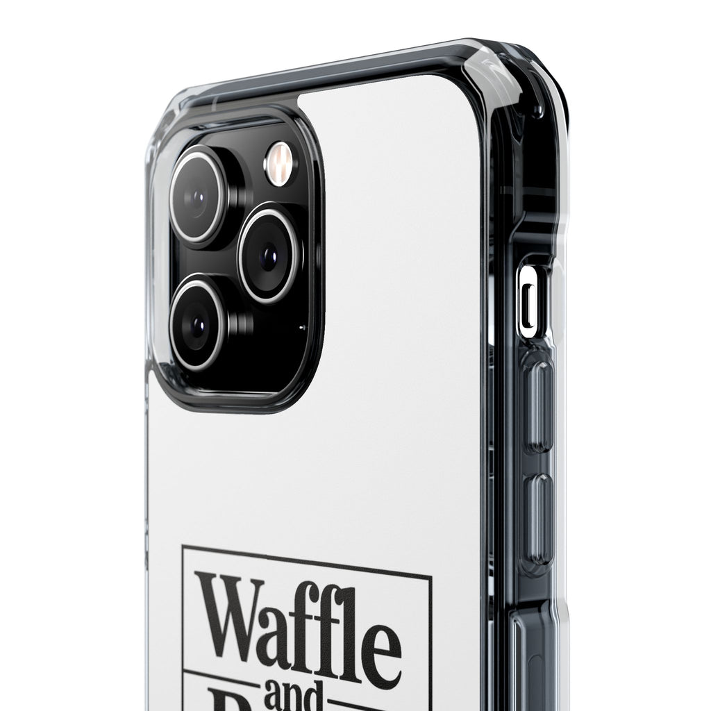 Original Waffle and Berry Clear Magnetic Phone Case — Bright Rainbow Swirl Design (Waffle and Berry text)