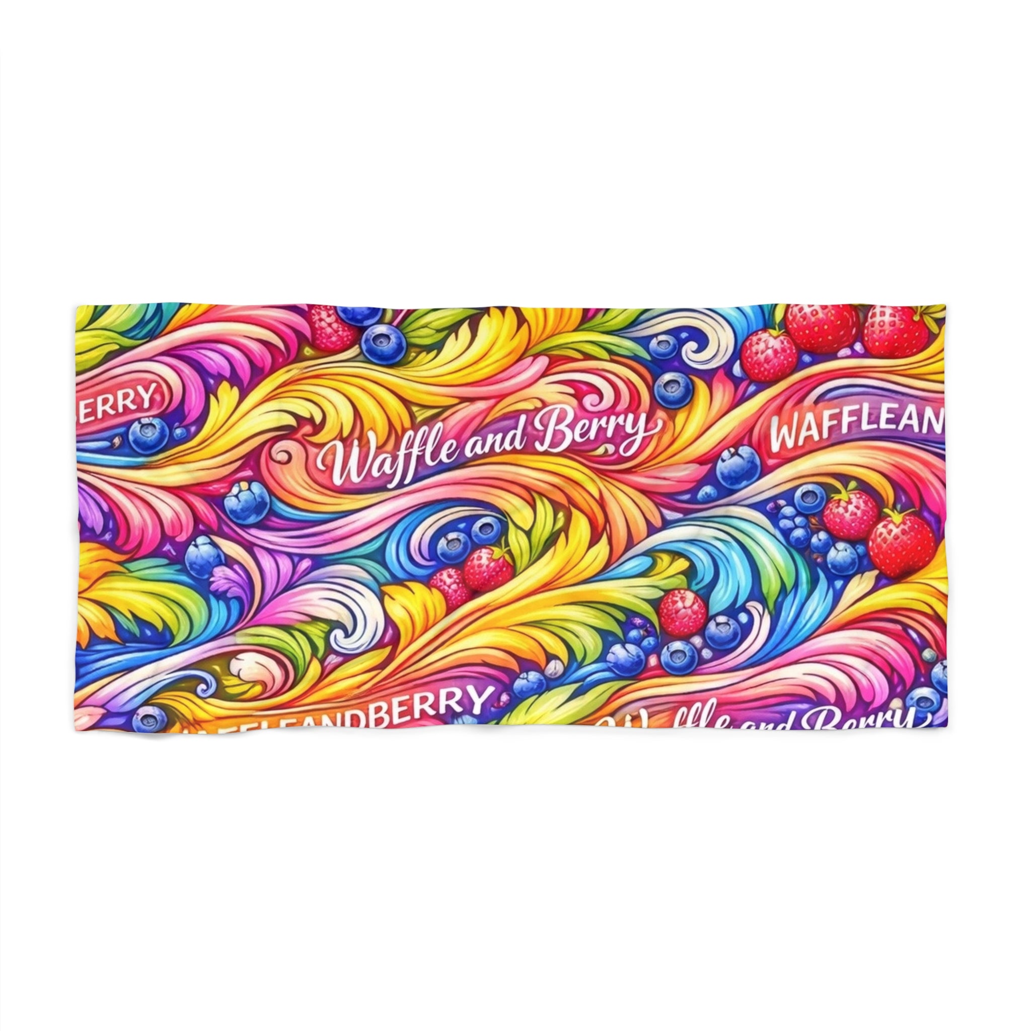 Waffle and Berry Colorful Swirl Beach Towel