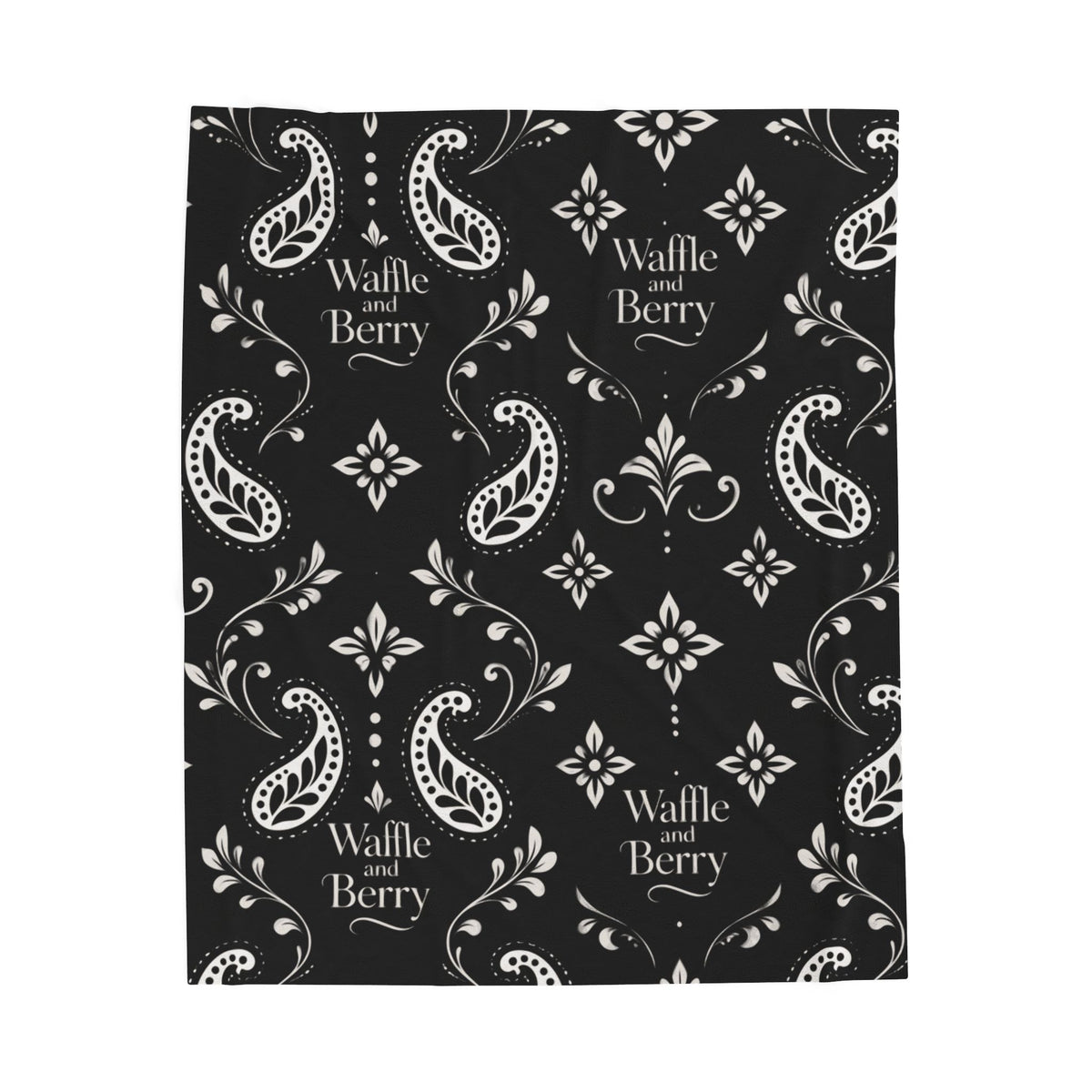 Paisley Plush Blanket - 'Waffle and Berry' Tropical Floral Cozy Throw
