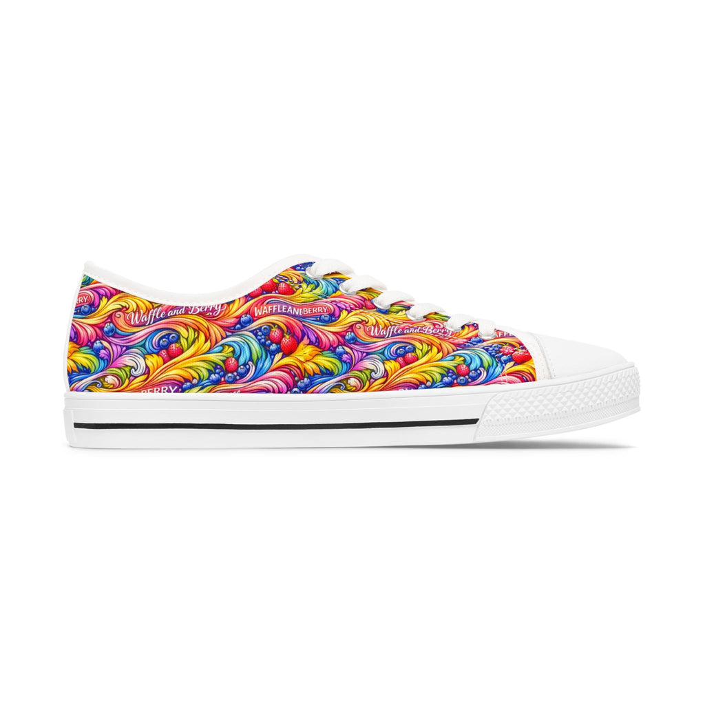Low Top Sneakers — Colorful Swirl Pattern Women's Canvas Shoes
