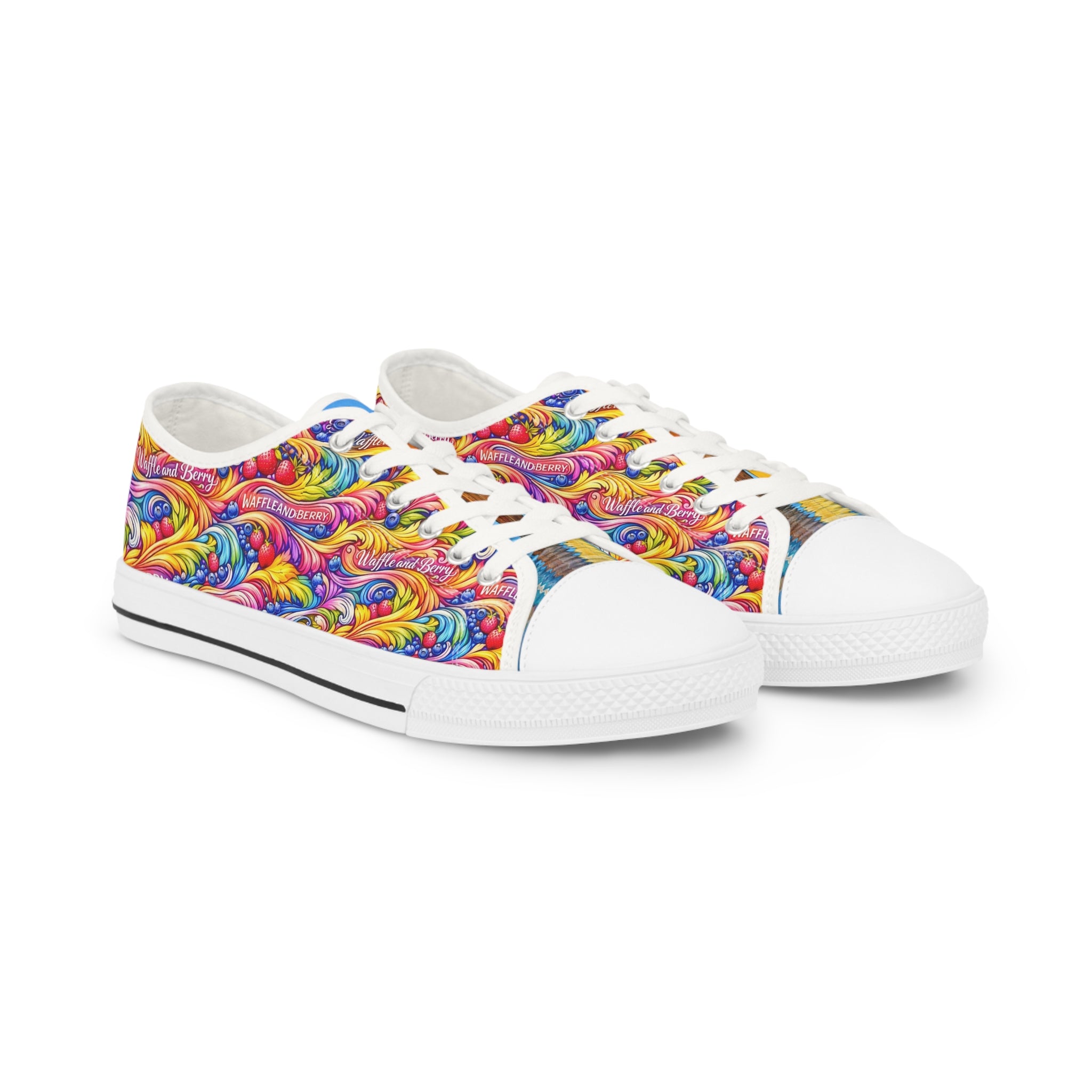 Men's Low Top Sneakers — Colorful Psychedelic Swirl Pattern