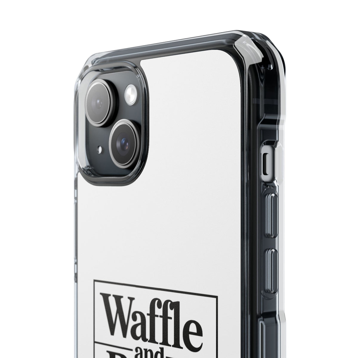 Original Waffle and Berry Clear Magnetic Phone Case — Bright Rainbow Swirl Design (Waffle and Berry text)