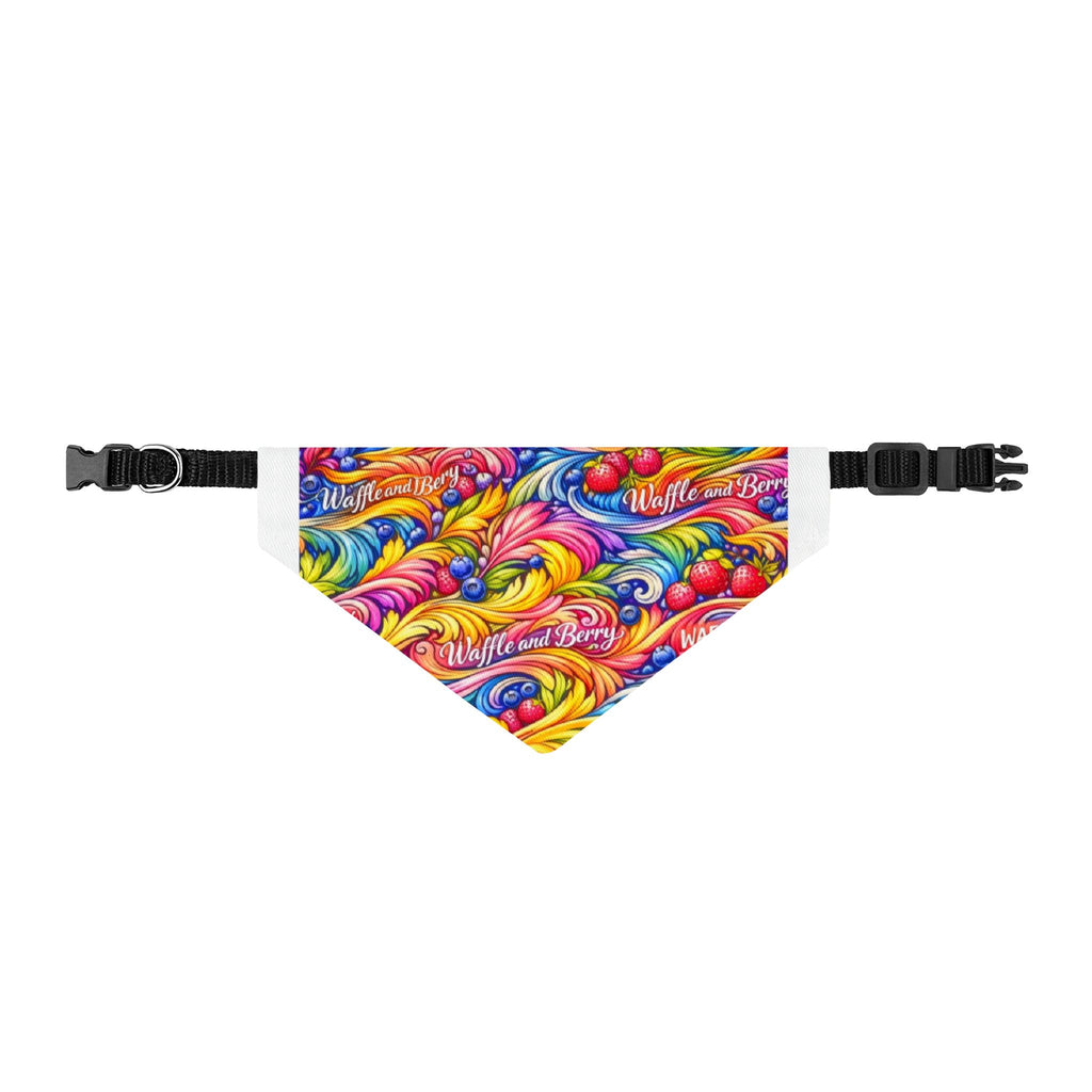 Clip-on Pet Bandana — Colorful Swirl Rainbow Pattern