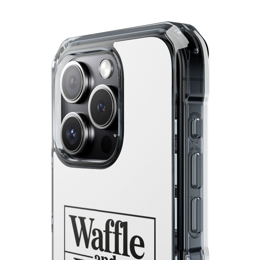 Original Waffle and Berry Clear Magnetic Phone Case — Bright Rainbow Swirl Design (Waffle and Berry text)