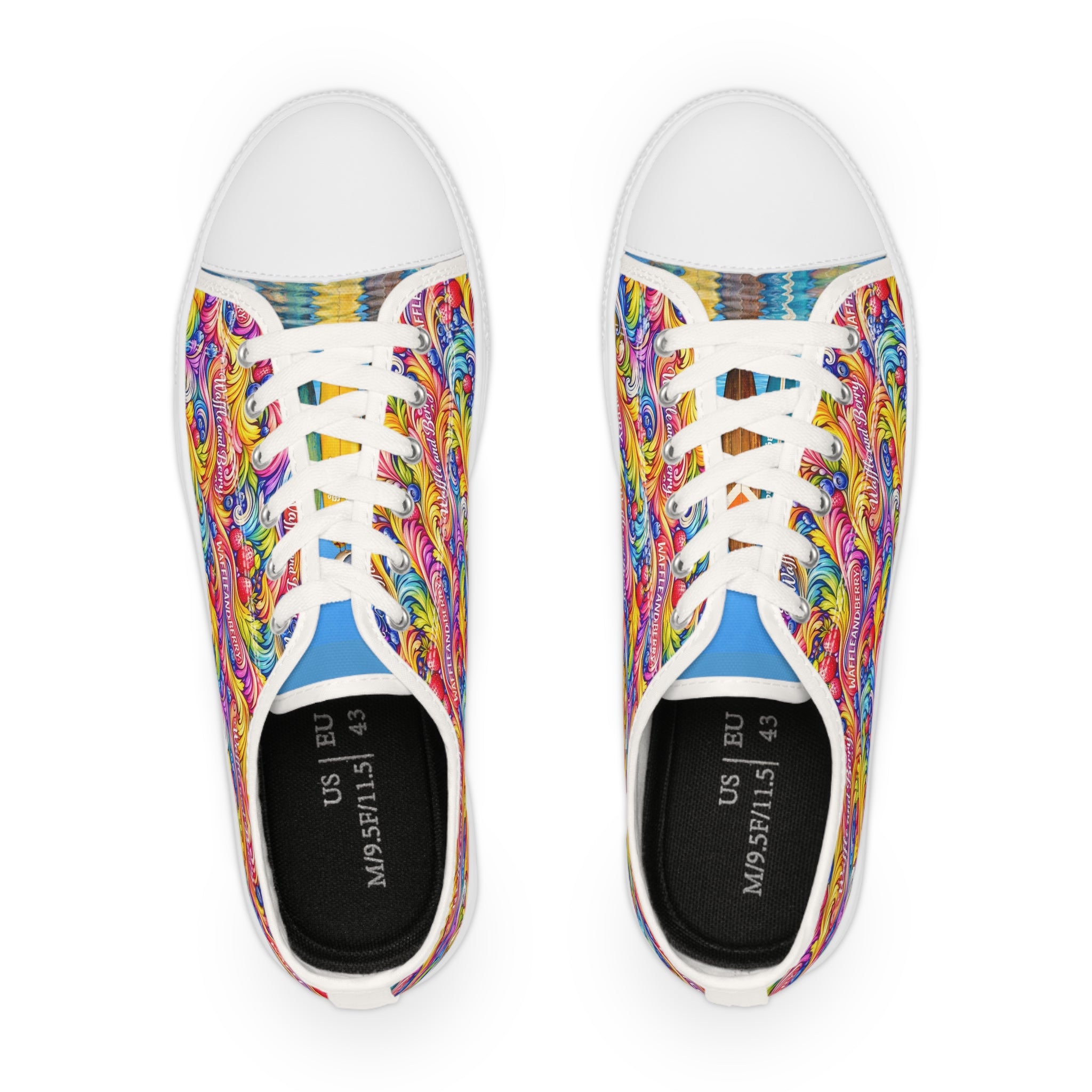 Men's Low Top Sneakers — Colorful Psychedelic Swirl Pattern