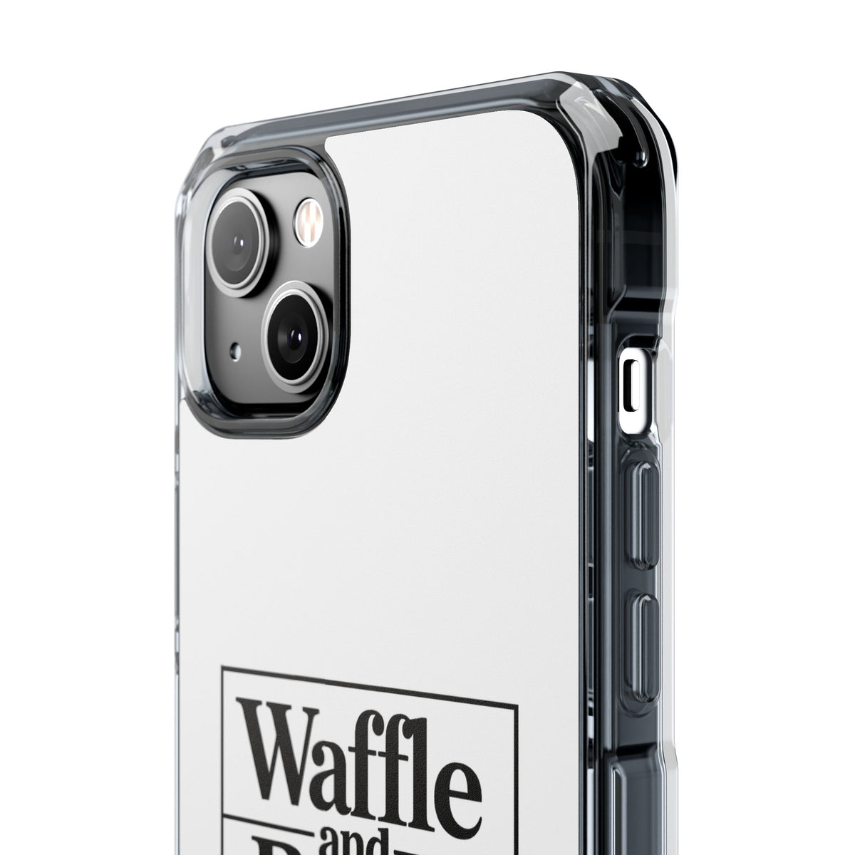 Original Waffle and Berry Clear Magnetic Phone Case — Bright Rainbow Swirl Design (Waffle and Berry text)