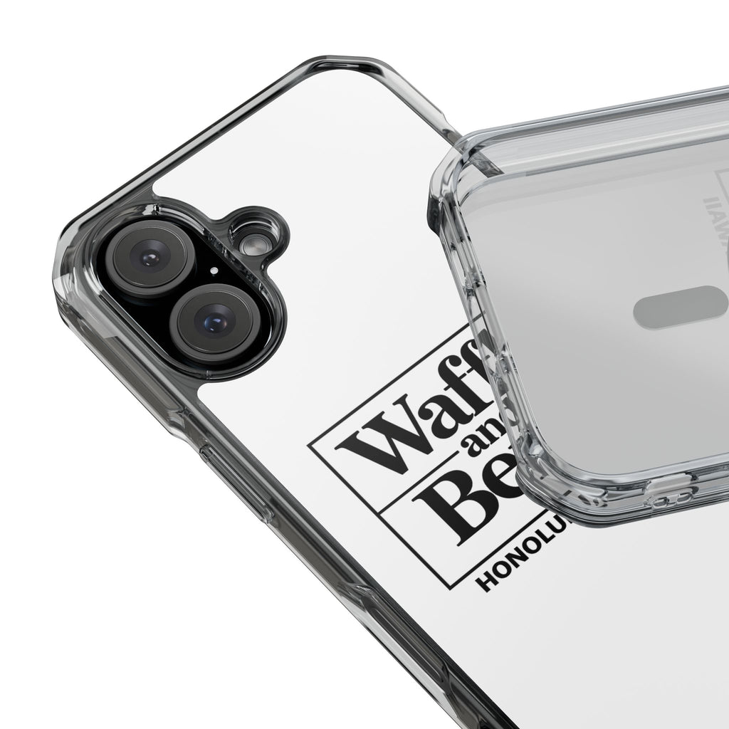 Original Waffle and Berry Clear Magnetic Phone Case — Bright Rainbow Swirl Design (Waffle and Berry text)