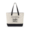 Waffle and Berry Zippered Canvas Tote