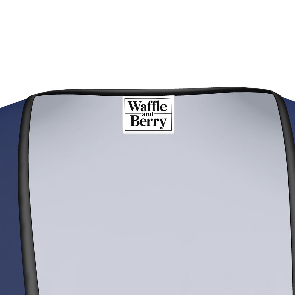 Sunflower Tea Dress supplier rendering, inside neckline close-up with Waffle and Berry label.
