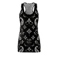 Black Paisley Waffle and Berry racerback dress, front view