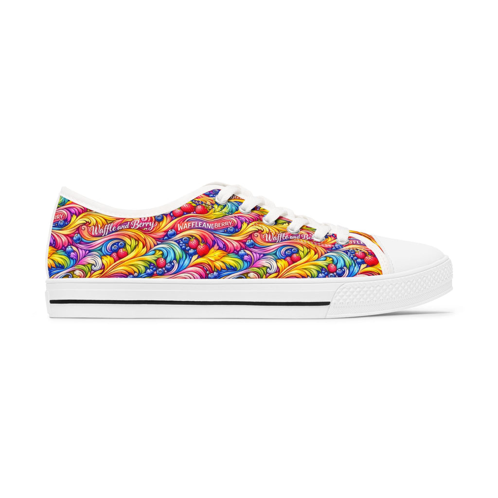 Low Top Sneakers — Colorful Swirl Pattern Women's Canvas Shoes