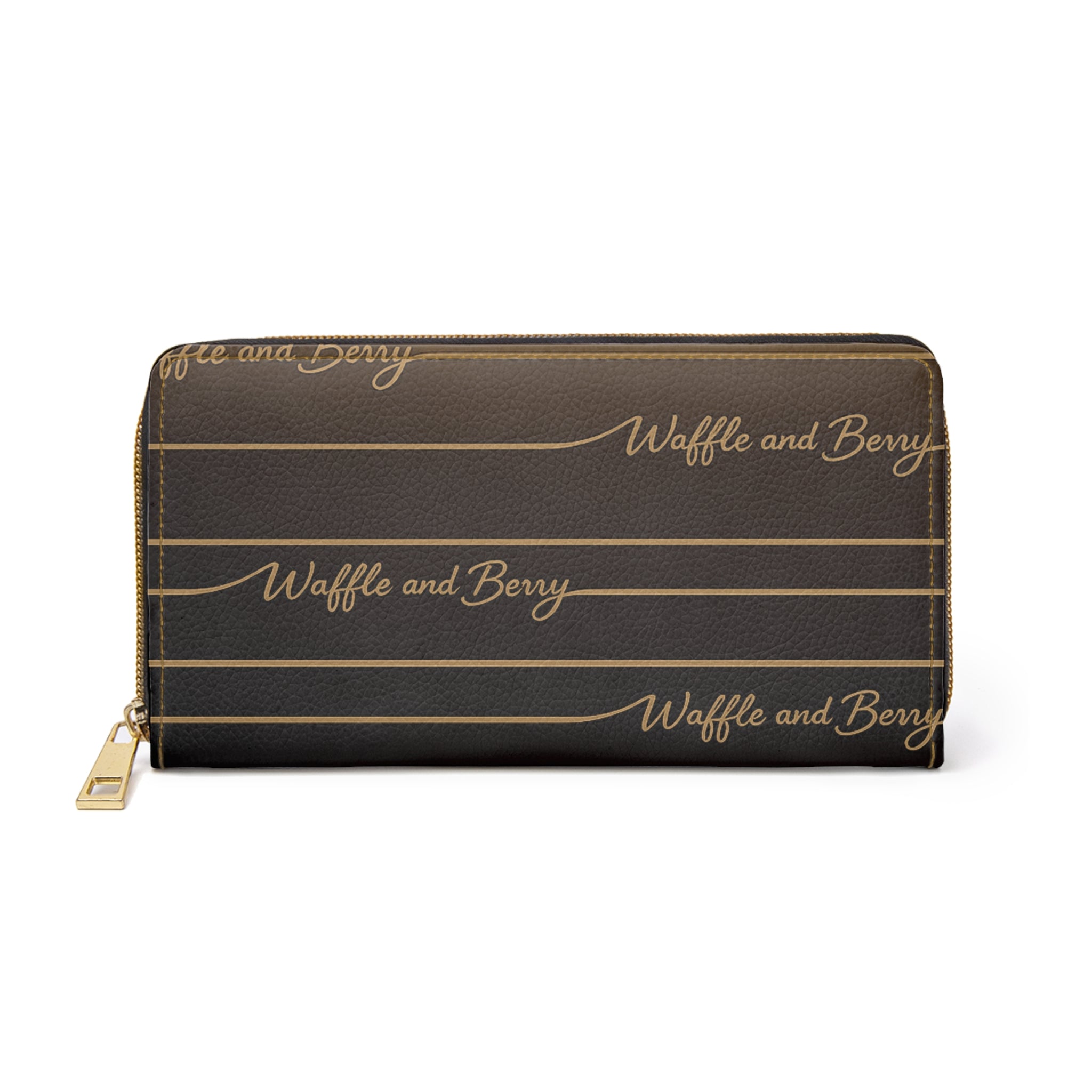 “Waffle and Berry” Tan Lines Zip-Around Wallet