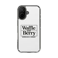 Original Waffle and Berry Clear Magnetic Phone Case — Bright Rainbow Swirl Design (Waffle and Berry text)