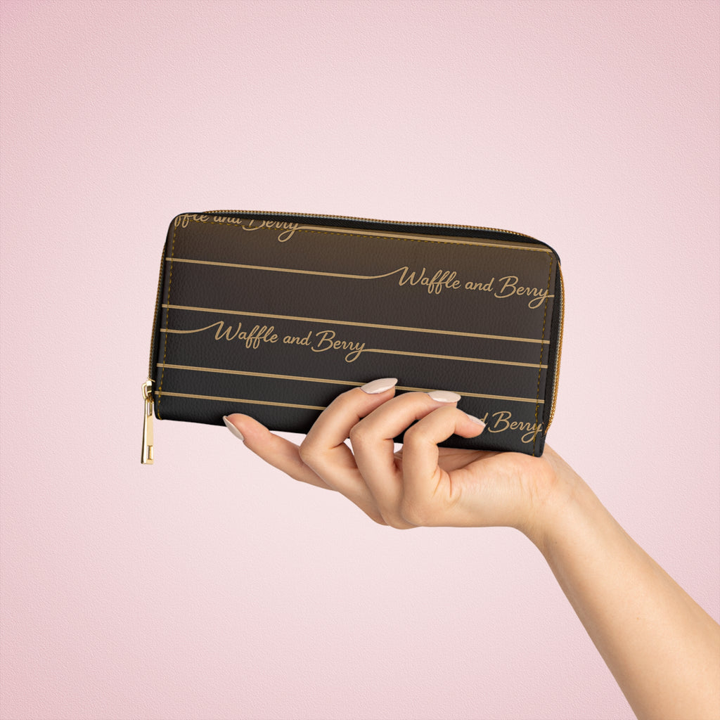 “Waffle and Berry” Tan Lines Zip-Around Wallet