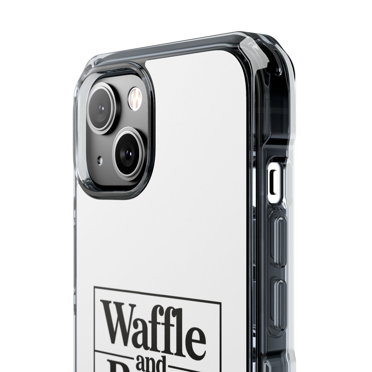 Original Waffle and Berry Clear Magnetic Phone Case — Bright Rainbow Swirl Design (Waffle and Berry text)