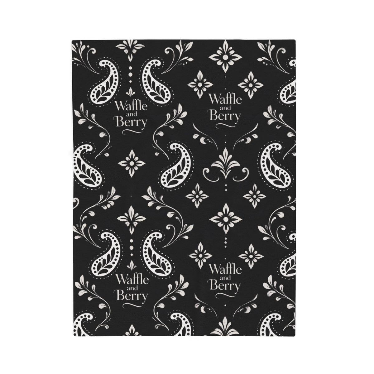 Paisley Plush Blanket - 'Waffle and Berry' Tropical Floral Cozy Throw