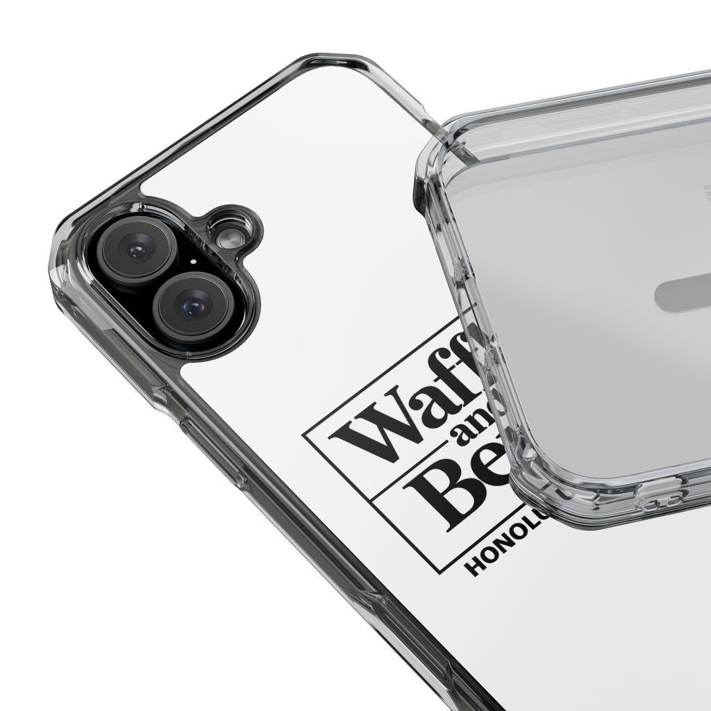 Original Waffle and Berry Clear Magnetic Phone Case — Bright Rainbow Swirl Design (Waffle and Berry text)