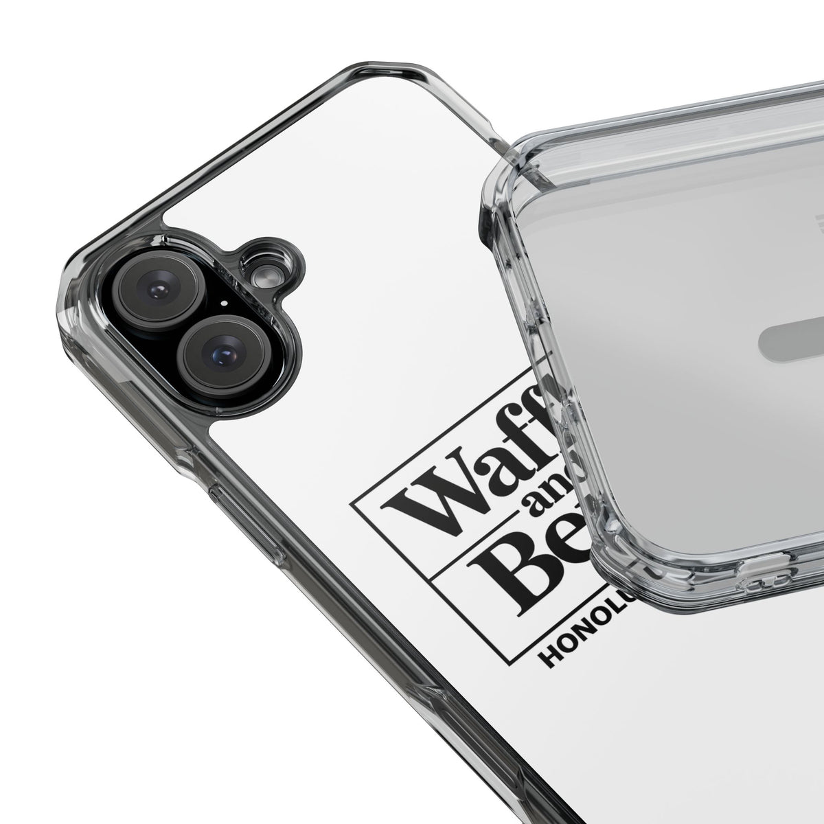 Original Waffle and Berry Clear Magnetic Phone Case — Bright Rainbow Swirl Design (Waffle and Berry text)