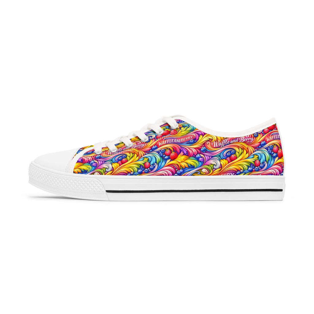 Low Top Sneakers — Colorful Swirl Pattern Women's Canvas Shoes