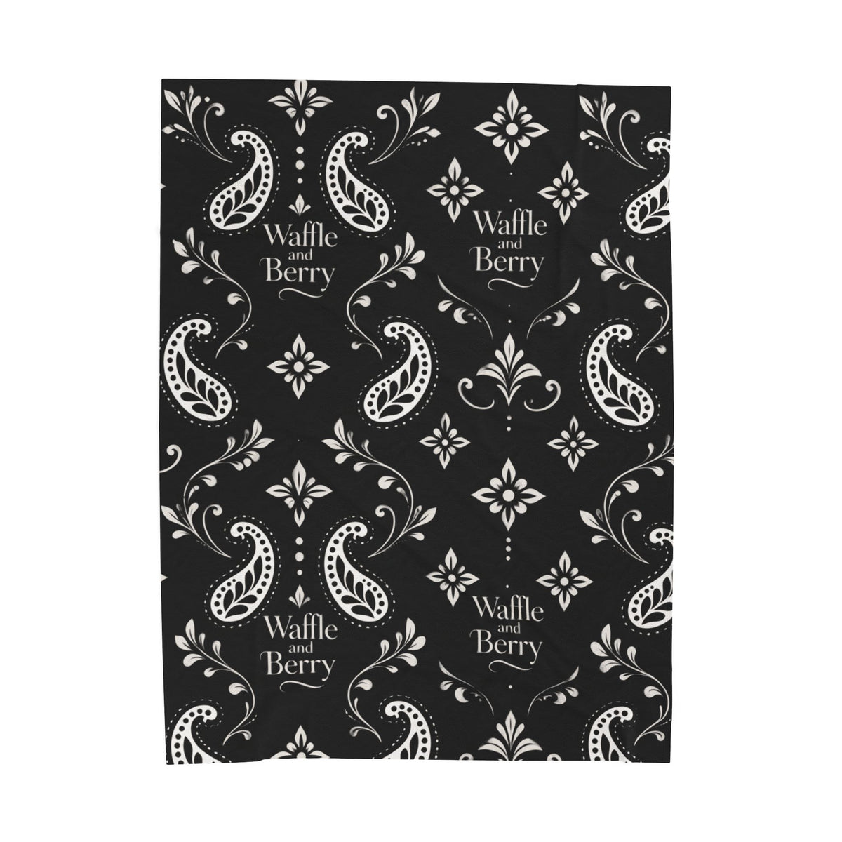 Paisley Plush Blanket - 'Waffle and Berry' Tropical Floral Cozy Throw