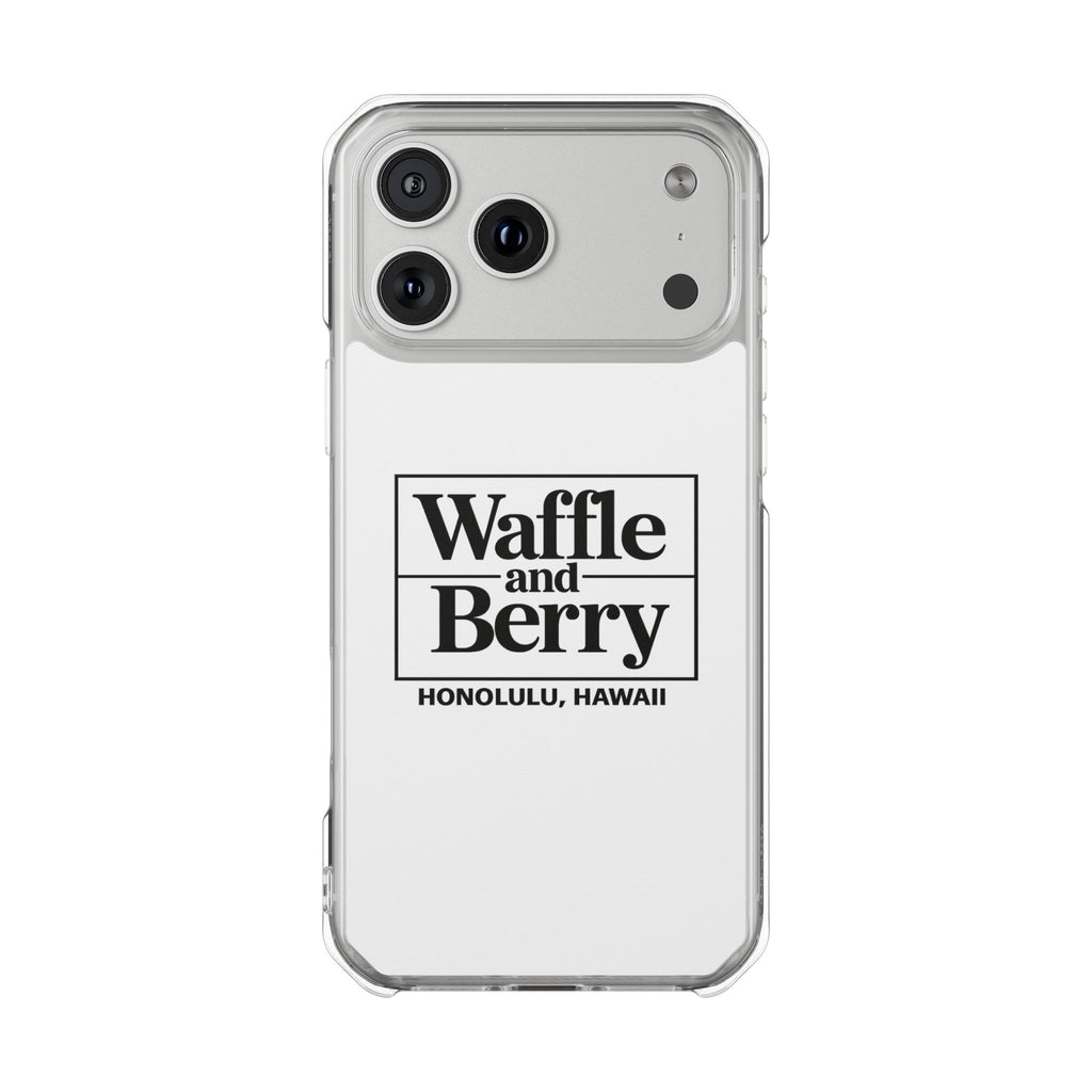 Original Waffle and Berry Clear Magnetic Phone Case — Bright Rainbow Swirl Design (Waffle and Berry text)