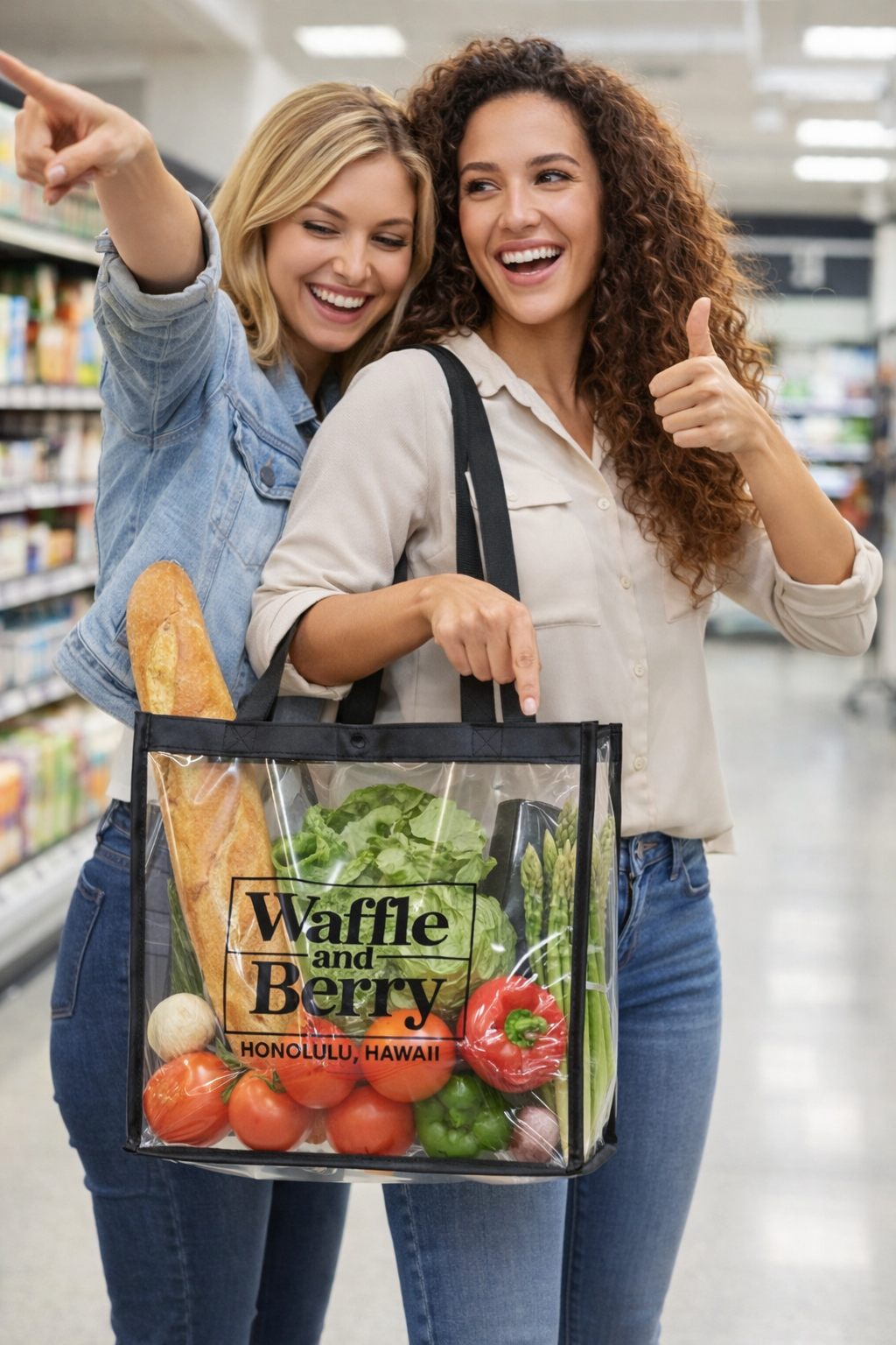 Clear Stadium Tote — Waffle and Berry Honolulu Logo Beach & Game Day Clear Bag