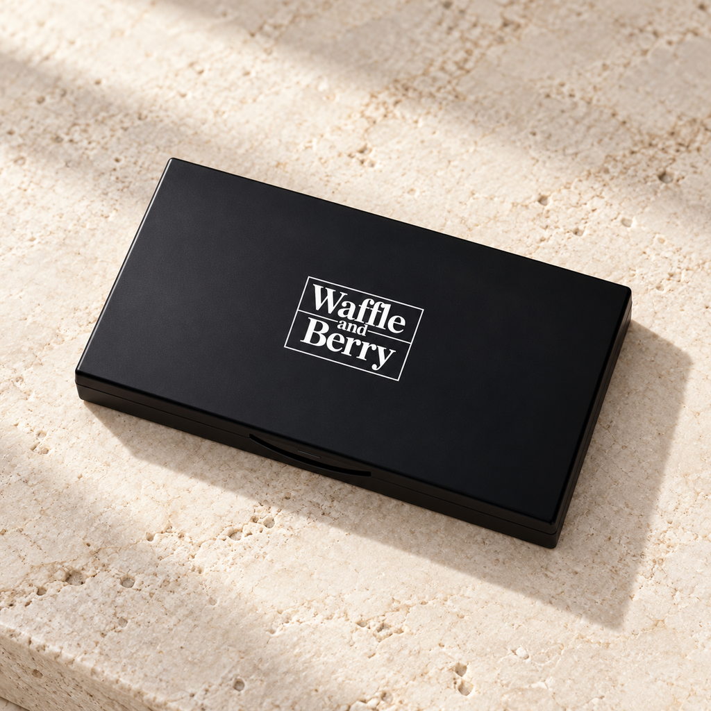 AI product illustration of Blush Palette Journey KBL33 closed compact; supplier photos and swatches remain shade references.