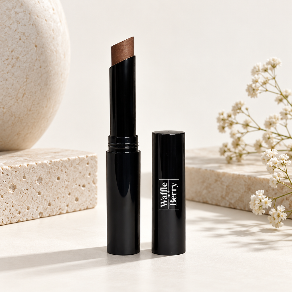 AI-generated editorial illustration of Choco DC2 concealer product detail. Not evidence of coverage or color payoff. Styling props not included; consult authentic product image and supplier shade chart.