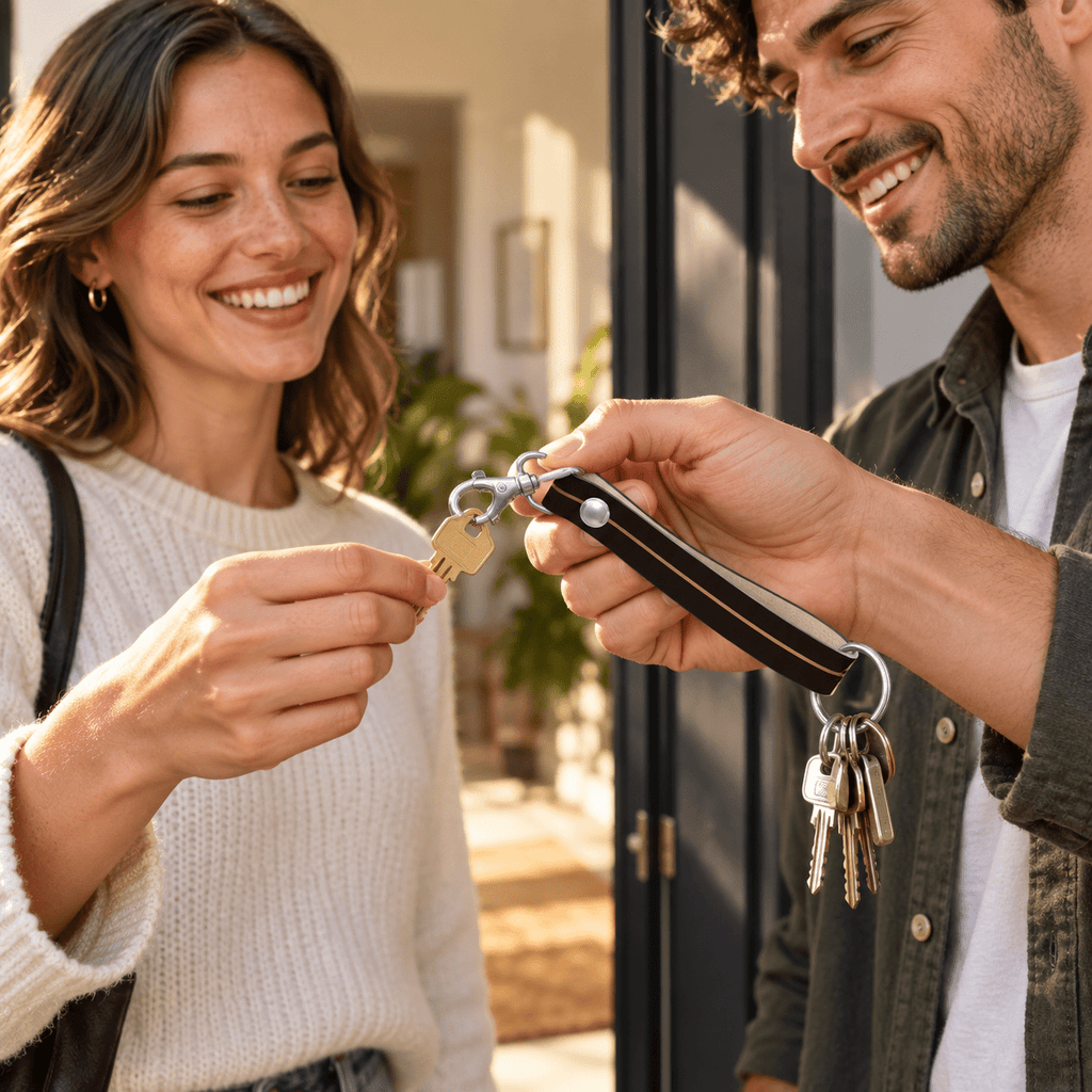 Sharing one key while other keys stay on strap keychain